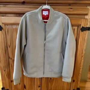 Five Four Bomber Jacket Pockets Lined Cream Full Zip Inside Pocket Mens Medium